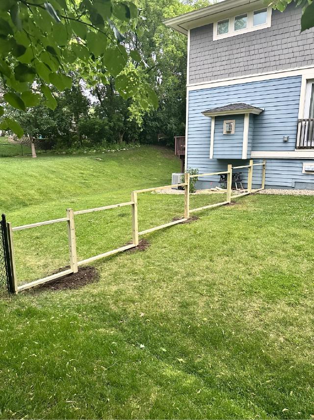 Completed frame of the stepped fence run